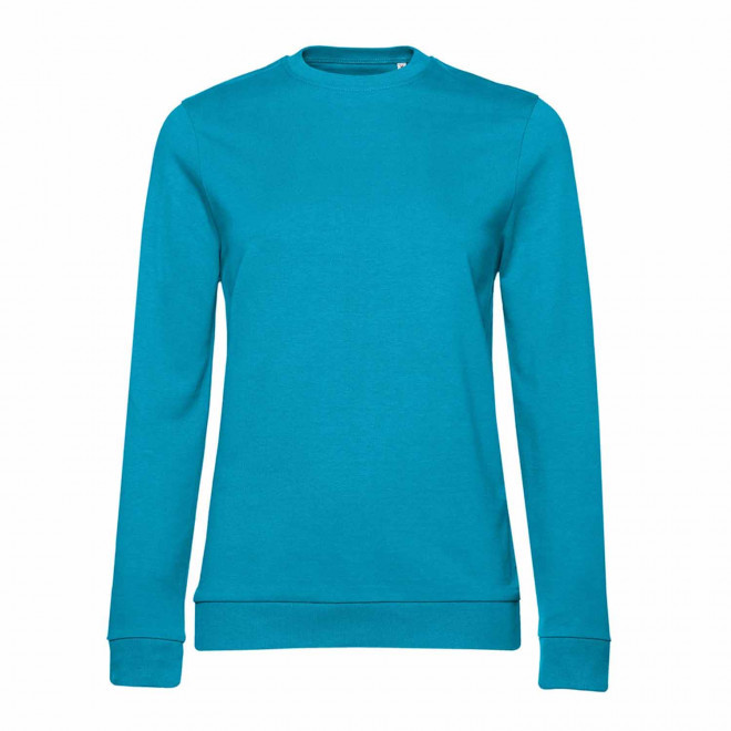 SWEAT COL ROND FEMME PERSONNALISABLE 'TERRY' - bleu turquoise