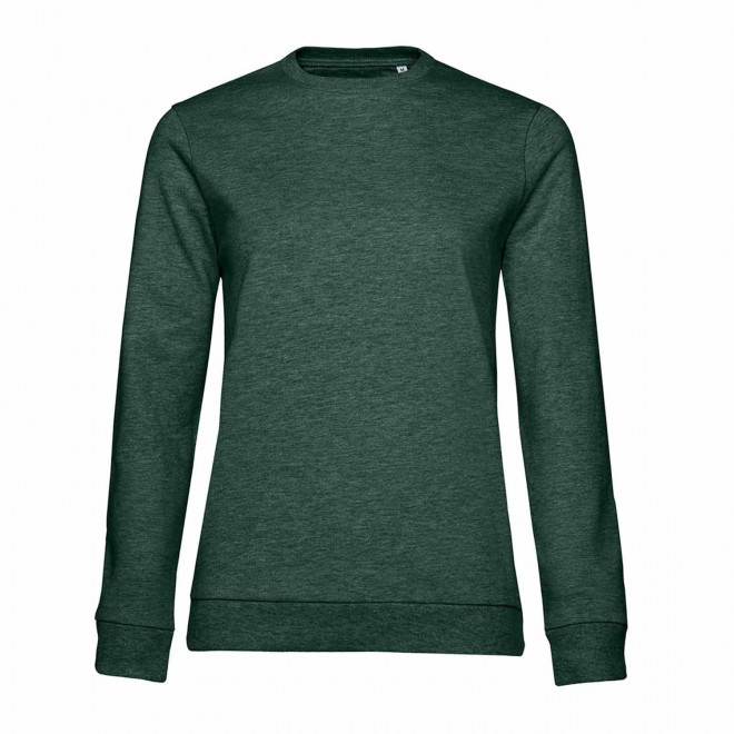 SWEAT COL ROND FEMME PERSONNALISABLE 'TERRY' - vert chiné
