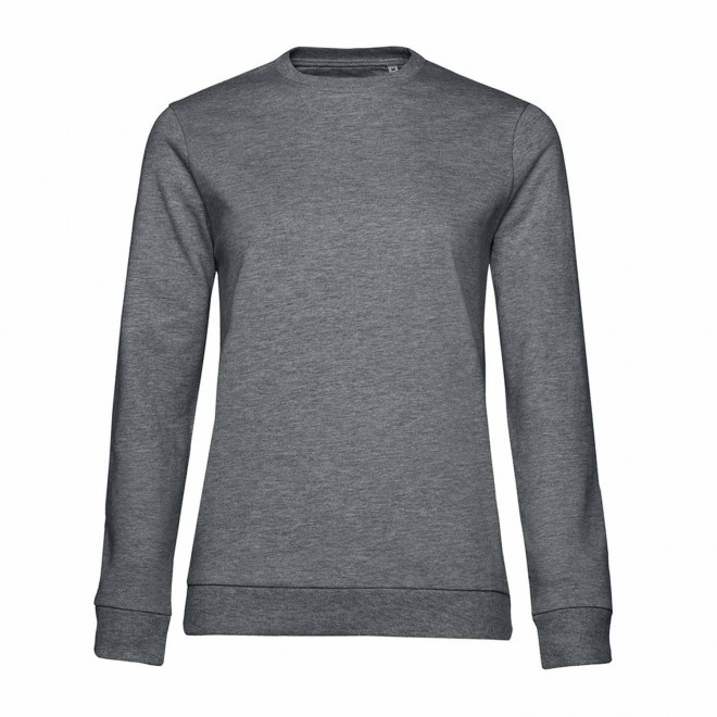 SWEAT COL ROND FEMME PERSONNALISABLE 'TERRY' - gris foncé chiné