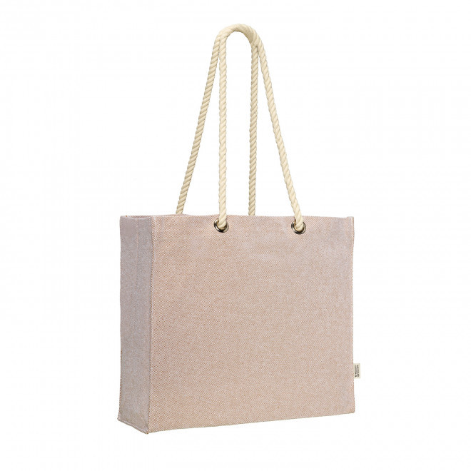 SAC DE PLAGE EN COTON RECYCLE PERSONNALISABLE 'BAYSIDE' - beige