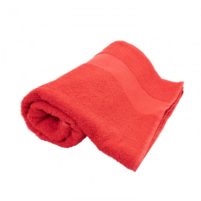 SERVIETTE EPONGE PERSONNALISEE 'LIBERON 70X140' - rouge