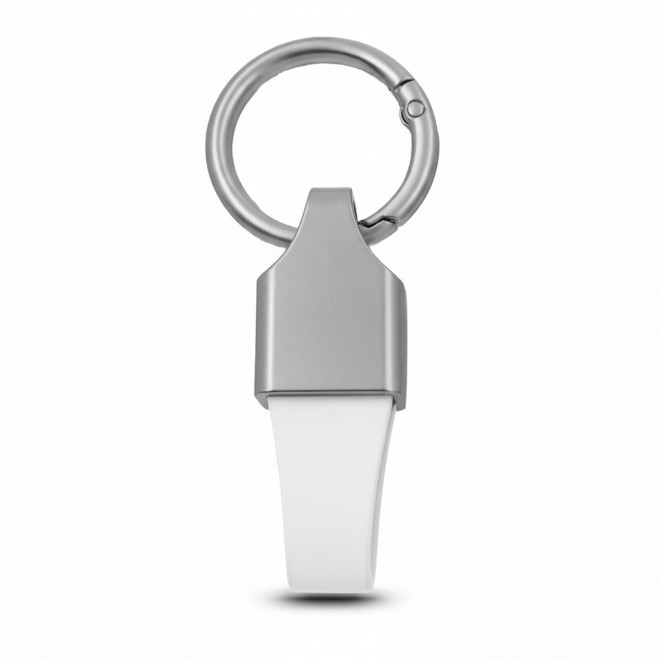 PORTE CLE AUTOMOBILE EN PU PERSONNALISABLE 'ZELIOS' - blanc
