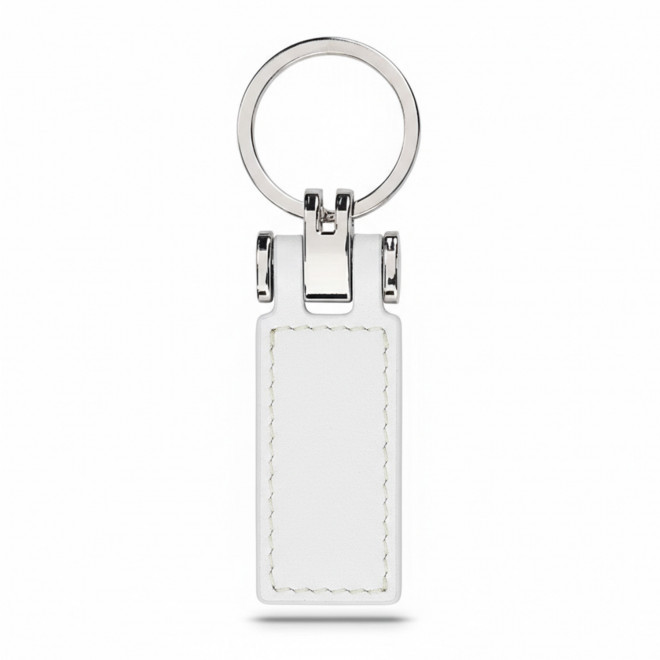 PORTE CLE AUTOMOBILE EN PU PERSONNALISABLE 'ZELIAS' - blanc