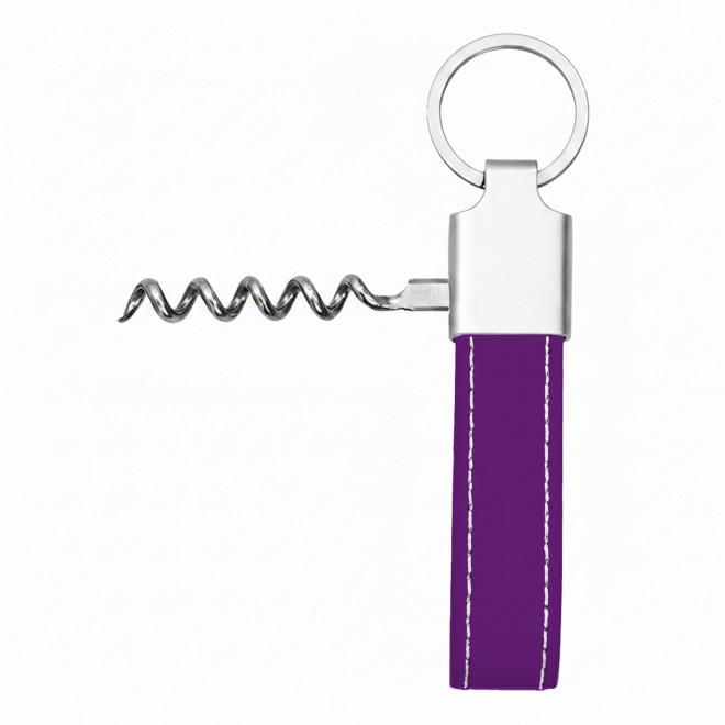 PORTE CLES TIRE BOUCHON EN PU PERSONNALISE 'POTI VIN' - violet