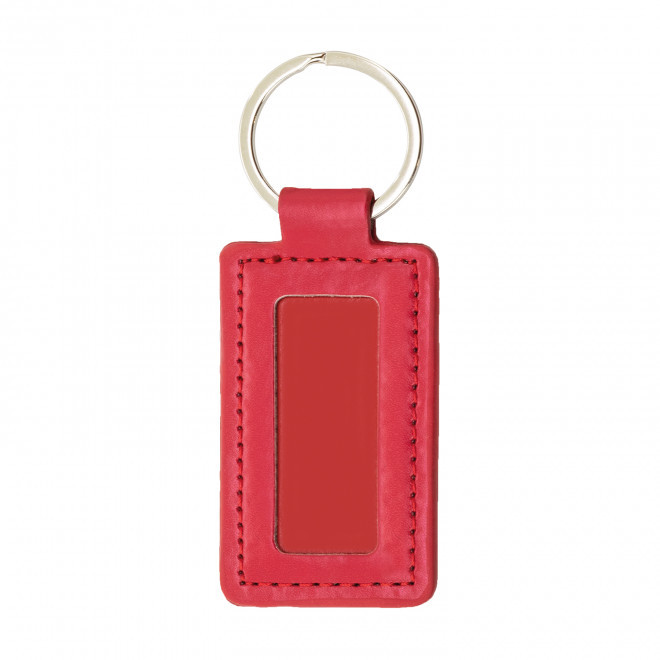 PORTE CLES EN PU RECTANGLE PERSONNALISE 'ALIXO' - rouge