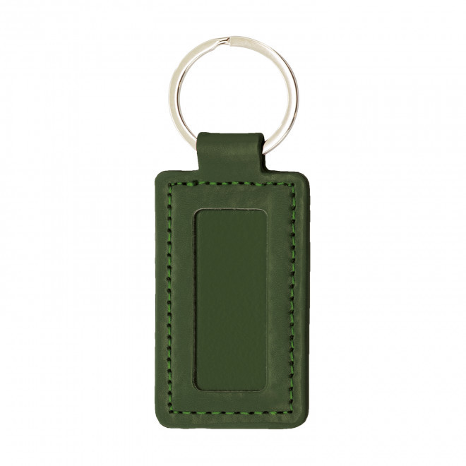 PORTE CLES EN PU RECTANGLE PERSONNALISE 'ALIXO' - vert
