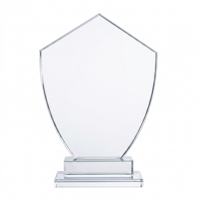 TROPHEE EN VERRE PERSONNALISE 'VICKY QUADRI EMBLEME' - transparent