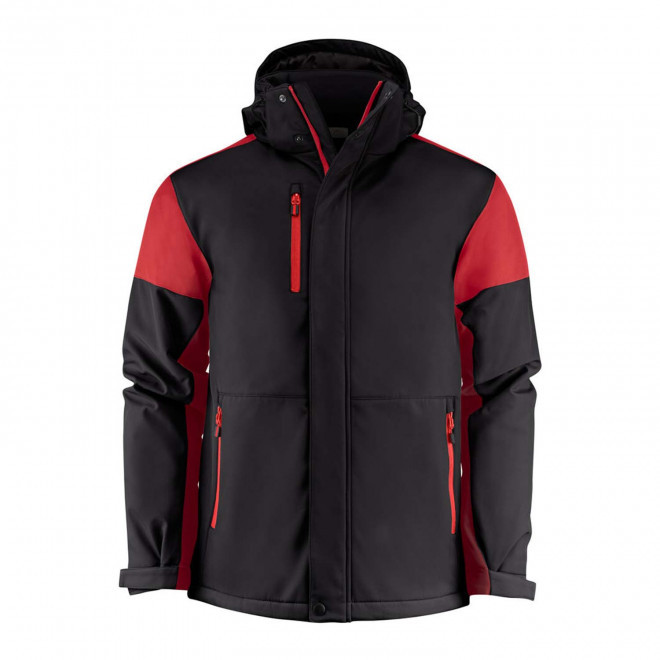 SOFTSHELL HOMME PERSONNALISEE 'PRIME PADDED' - noir/rouge