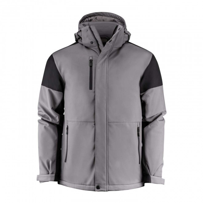 SOFTSHELL HOMME PERSONNALISEE 'PRIME PADDED' - gris/noir