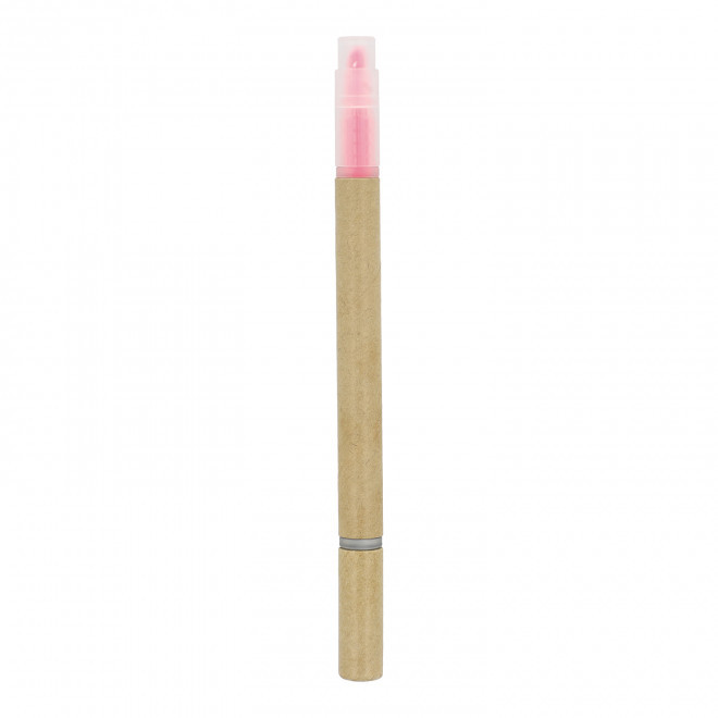 STYLO ET SURLIGNEUR PERSONNALISABLE 'RIO DUO CARTON' - rose