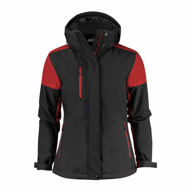 SOFTSHELL FEMME PERSONNALISEE 'PRIME PADDED' - noir/rouge