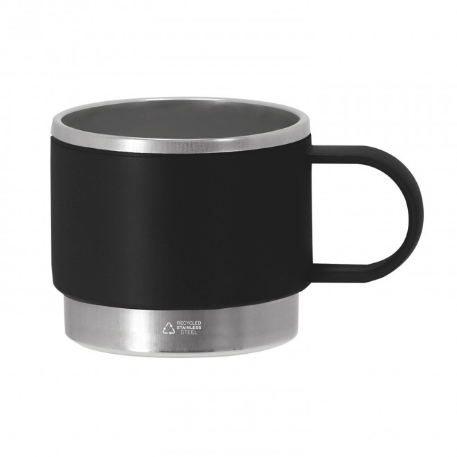 MUG PERSONNALISE EN ACIER RECYCLE 140ML 'BLUYVO' - noir