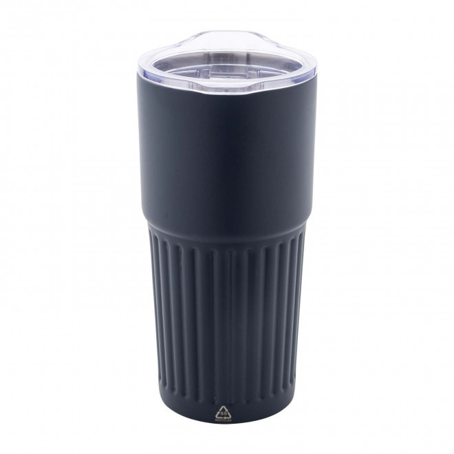 MUG ISOTHERME PERSONNALISE EN ACIER 600ML 'LUCIO' - bleu marine