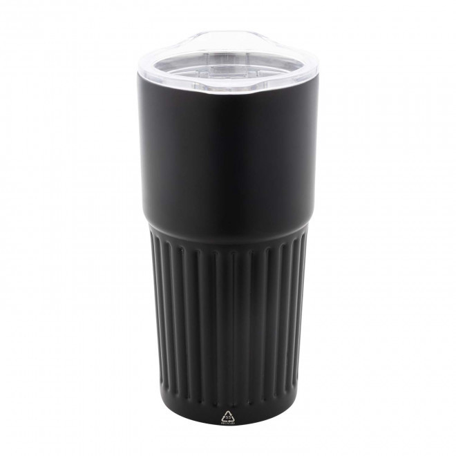 MUG ISOTHERME PERSONNALISE EN ACIER 600ML 'LUCIO' - noir