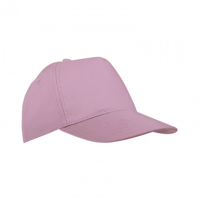 CASQUETTE PERSONNALISBALE ENFANT 5 PANS 'BASICA POLYESTER' - rose