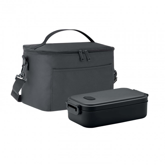 SET SAC ISOTHERME ET LUNCH BOX PERSONNALISABLE 'FITENO' - noir