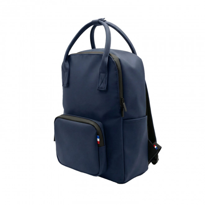 SAC A DOS PERSONNALISABLE EN PU ORIGINE FRANCE 'ANTHONY' - bleu marine