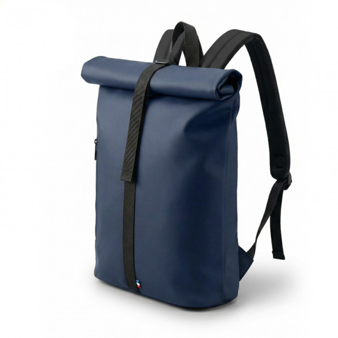 SAC A DOS PUBLICITAIRE EN PU ORIGINE FRANCE 'ANTHONY' - bleu marine