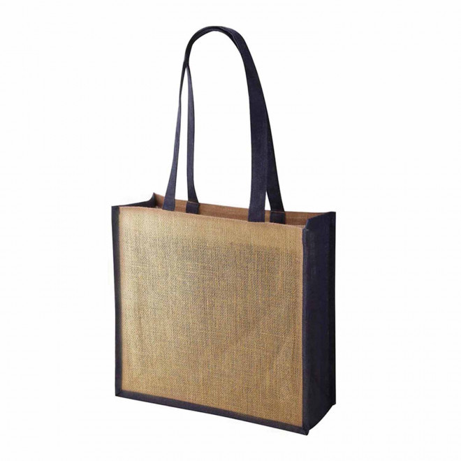 SAC EN JUTE COLORE PERSONNALISABLE 'LEONA' - bleu marine