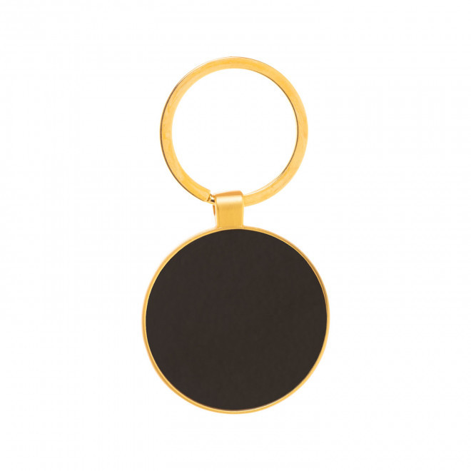 PORTE CLES EN METAL PERSONNALISABLE 'ANTONETTA ROND' - doré