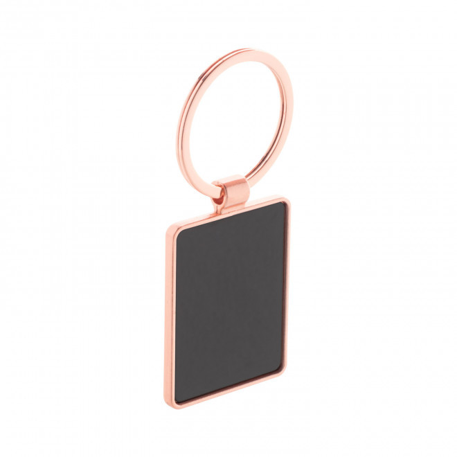 PORTE CLES METAL PERSONNALISABLE 'ANTONETTA RECTANGLE' - rose gold