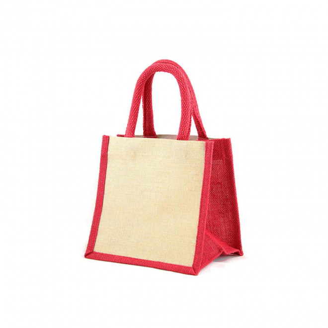 MINI SAC EN JUTE PERSONNALISABLE 'DUA COLOR' - rouge