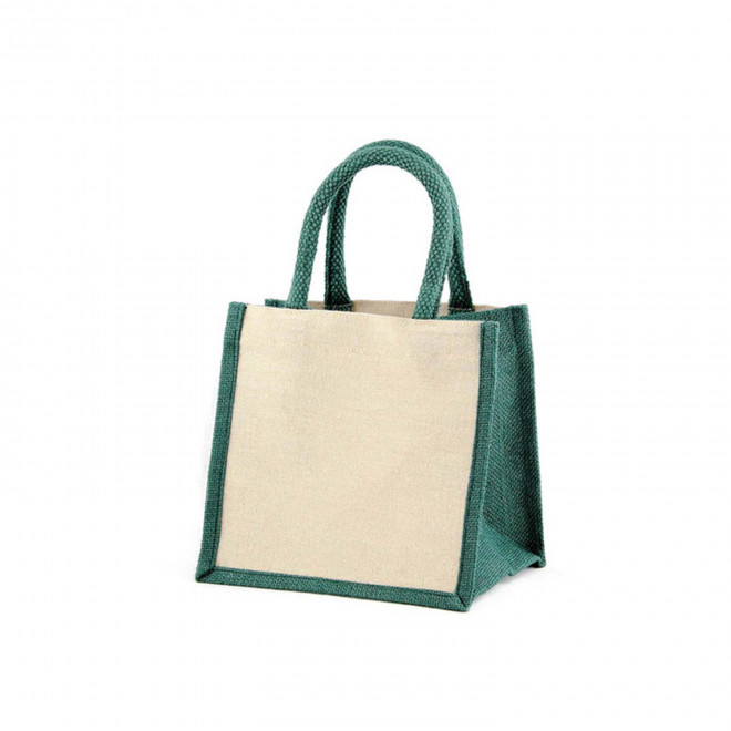 MINI SAC EN JUTE PERSONNALISABLE 'DUA COLOR' - vert foncé