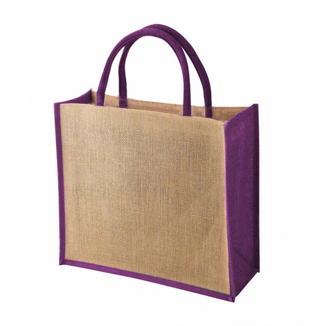 SAC EN JUTE COLORE PERSONNALISABLE 'LEONE' - violet
