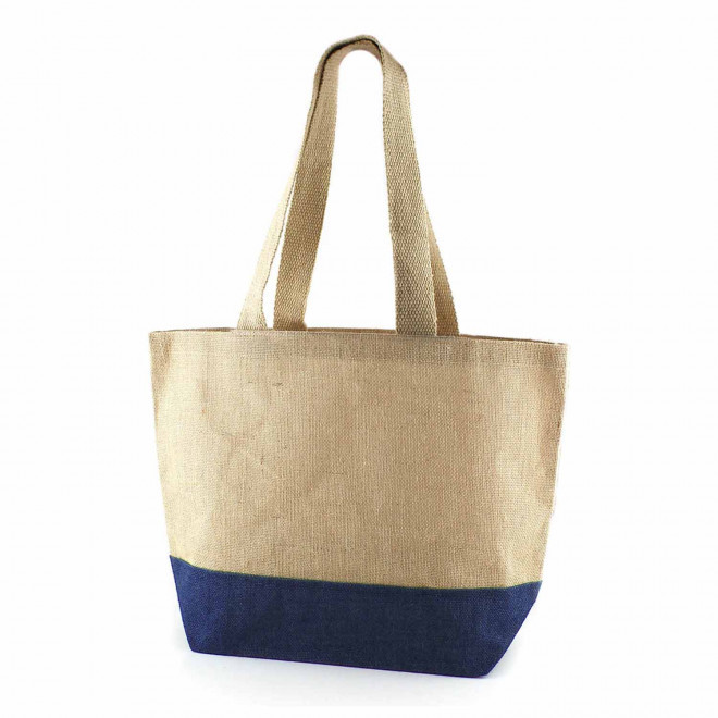 CABAS EN JUTE COLORE PERSONNALISABLE 'FERIEL' - bleu marine