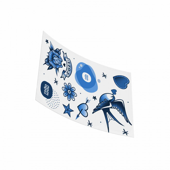 PLANCHE TATOUAGE REALISTE PERSONNALISABLE BLEU 'MAORO' - bleu