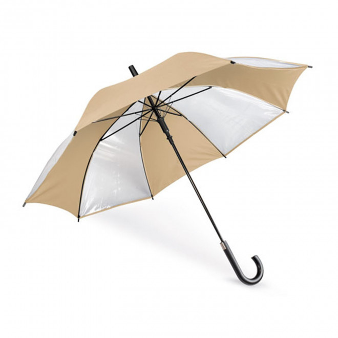 PARAPLUIE CANNE PUBLICITAIRE MI-TRANSPARENT 'SPLASHY' - beige