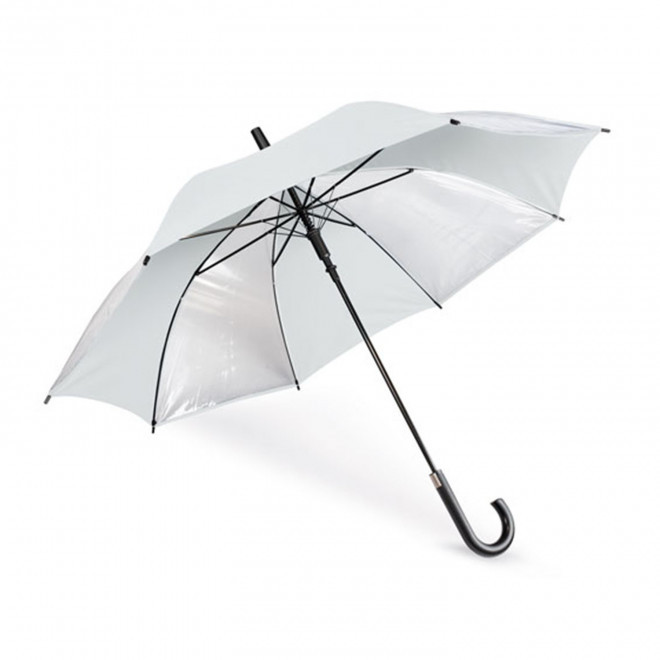 PARAPLUIE CANNE PUBLICITAIRE MI-TRANSPARENT 'SPLASHY' - blanc