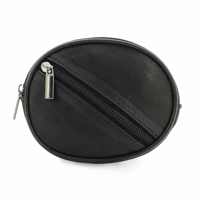 PORTE CLE EN CUIR ROND PERSONNALISABLE 'ILYOUS' - noir