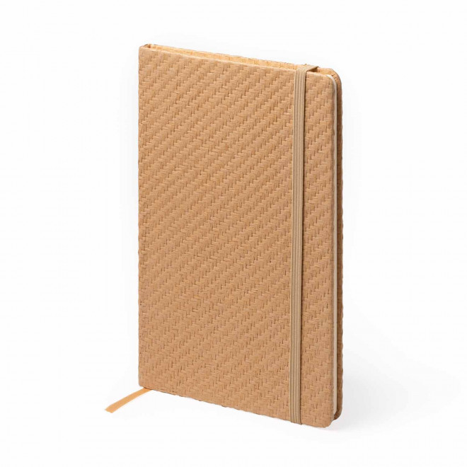 CARNET A5 EN PAILLE NATURELLE PERSONNALISABLE 'BOLGI'  - marron
