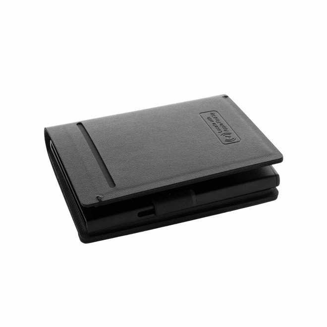 PORTE CARTES PERSONNALISABLE AVEC GEOLOCALISATION 'SEEKY' - noir