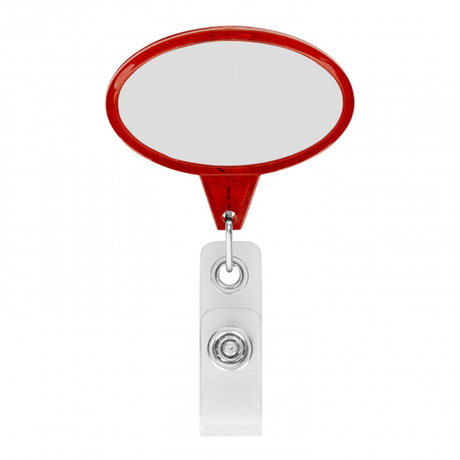 PORTE BADGE DEROULEUR PERSONNALISE 'DISTUBI OVALE' - au choix
