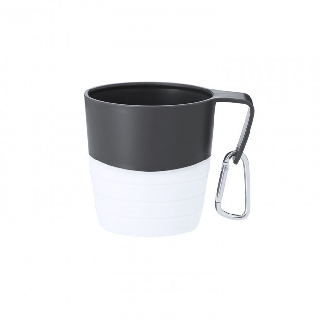 MUG PLIABLE AVEC MOUSQUETON PERSONNALISE 340ML 'MUGO' - blanc