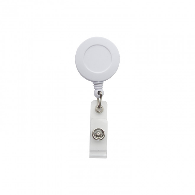 PORTE BADGE DEROULEUR PERSONNALISE 'SHAKI COULEUR' - blanc