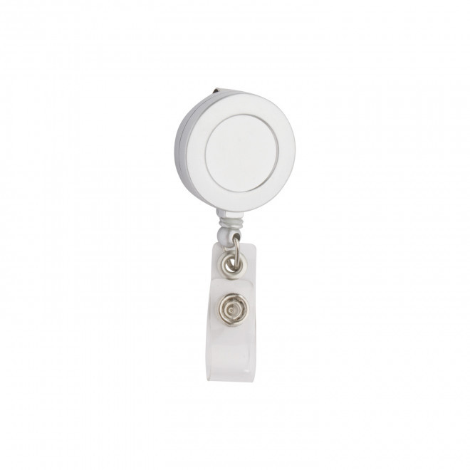 PORTE BADGE DEROULEUR PERSONNALISE 'SHAKI COULEUR' - argente