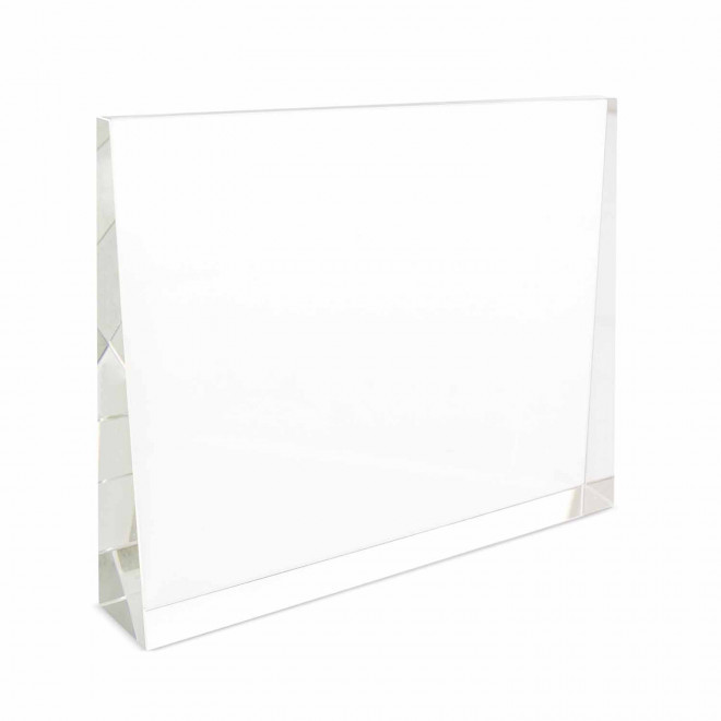 TROPHEE EN VERRE PERSONNALISABLE 'RECTANGLE SANS SOCLE' - transparent