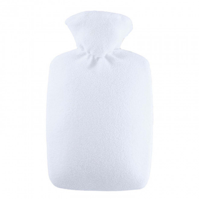 BOUILLOTTE 1.8L HOUSSE POLAIRE PERSONNALISABLE 'CALDA' - blanc