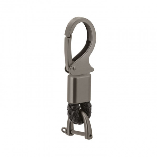 PORTE CLE CORDE MOUSQUETON PERSONNALISABLE 'MOUSCORDA' - noir