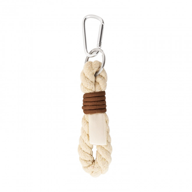 PORTE CLE CORDE MOUSQUETON PERSONNALISABLE 'MOUSCORDE' - beige