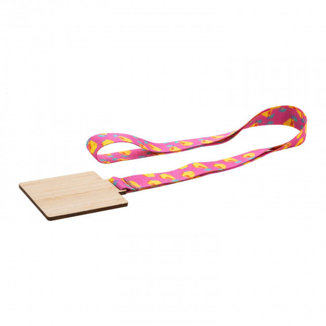 MEDAILLE EN BAMBOU PERSONNALISABLE 'BERCA CARRE' - naturel