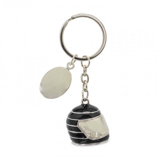 PORTE CLE EN METAL PERSONNALISABLE 'METALO CASQUE' - noir