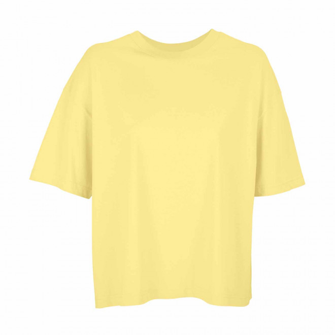 TEE-SHIRT OVERSIZE FEMME PERSONNALISABLE  'BOXY' - jaune clair