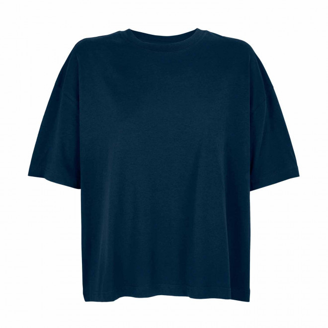 TEE-SHIRT OVERSIZE FEMME PERSONNALISABLE  'BOXY' - marine