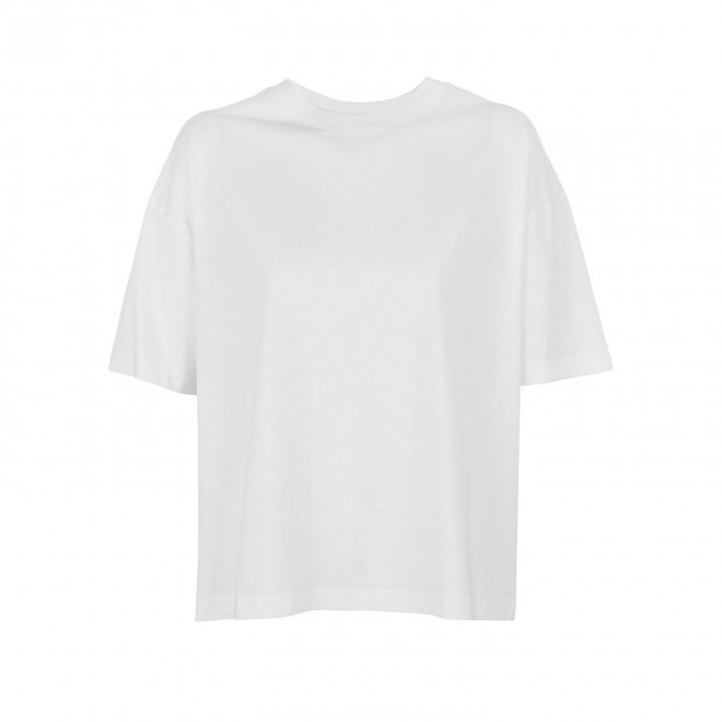 TEE-SHIRTPERSONNALISABLE OVERSIZE BLANC FEMME 'BOXY' - blanc