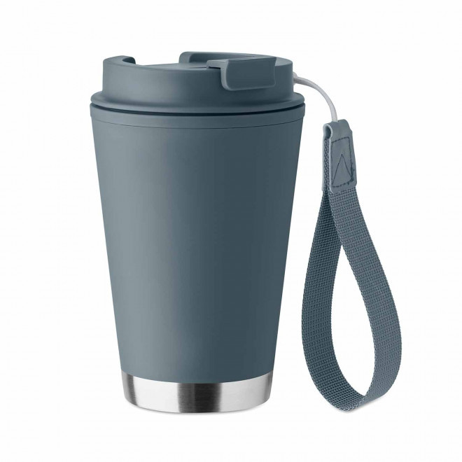 MUG DOUBLE PAROI PLASTIQUE PERSONNALISE 300ML 'MALTEAS' - bleu petrole