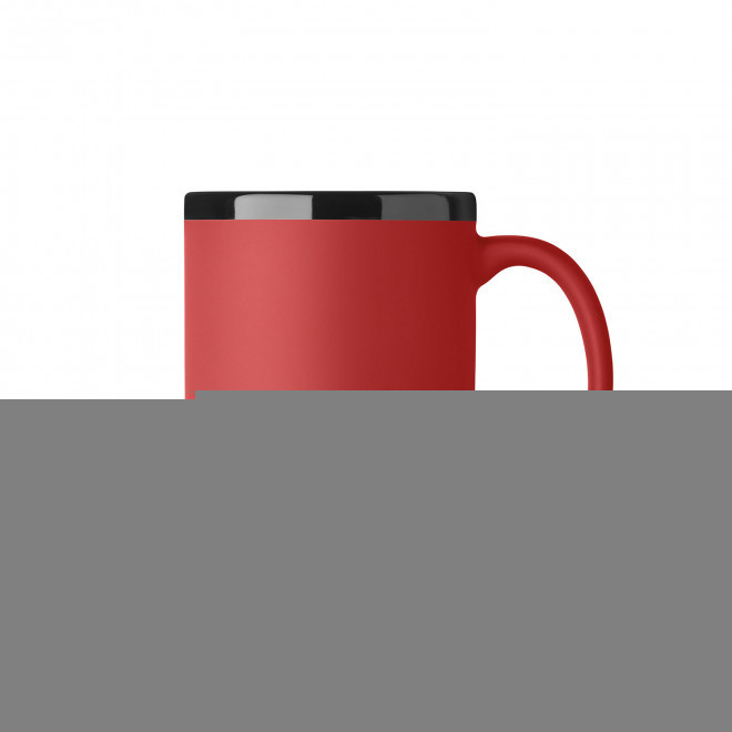 MUG CERAMIQUE PERSONNALISABLE INTERIEUR NOIR 'SOFT COLOR' - rouge
